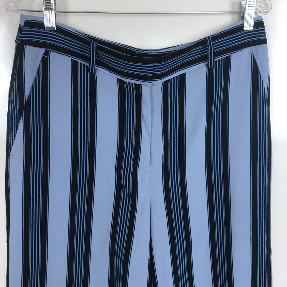 Ann Taylor LOFT Fluid Wide Leg Pants Blue Striped